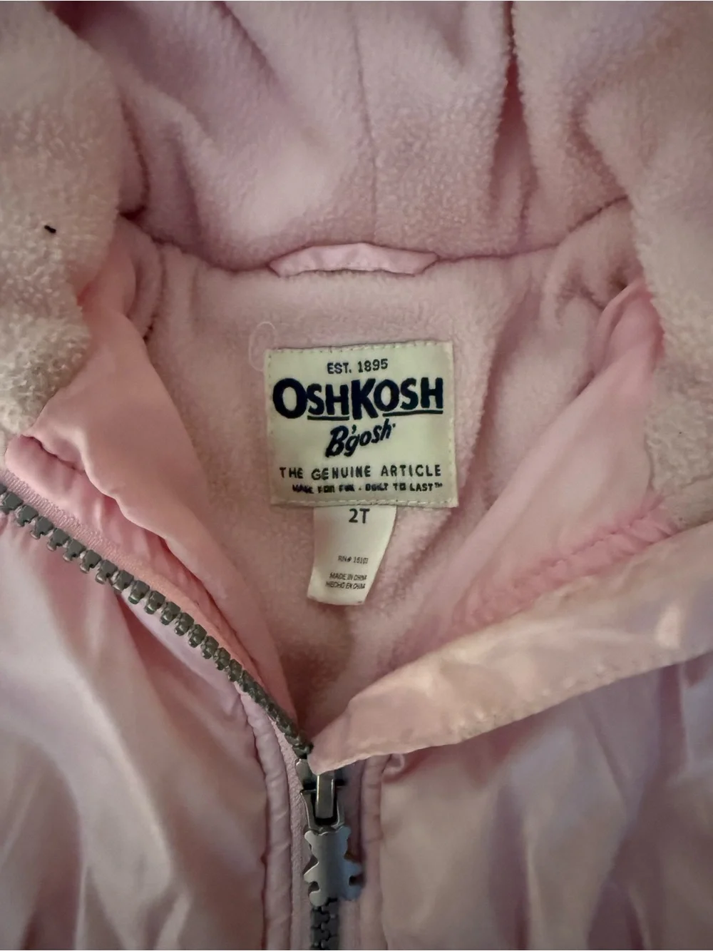 OshKosh B'gosh Light Pink Hooded Jacket